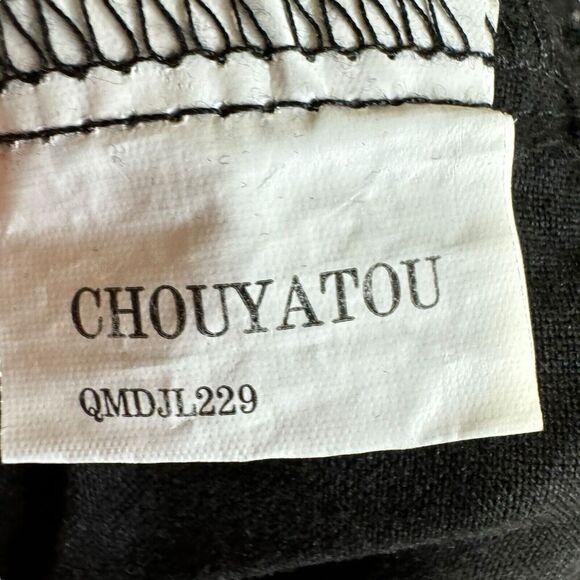 Chouyatou Women Casual Wide Leg Cotton Flax Loose Trousers Medium Black - Picture 9 of 10